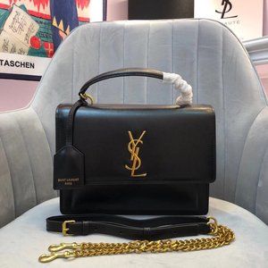 Personal Use ♥Y S L♥ Women's Black Shoulder Bag Second-Hand.